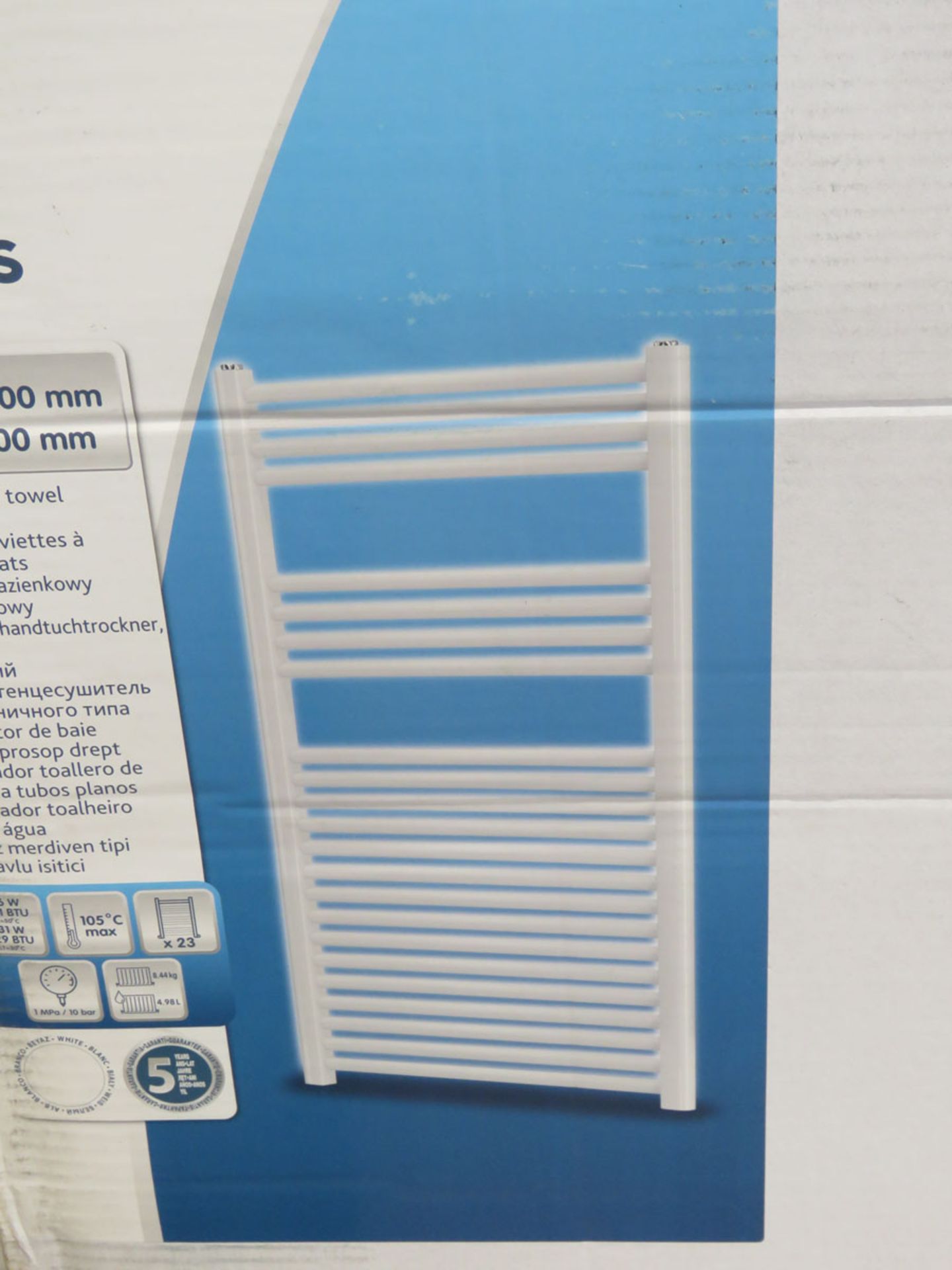 1200mm x 600mm white towel radiator - Bild 2 aus 2