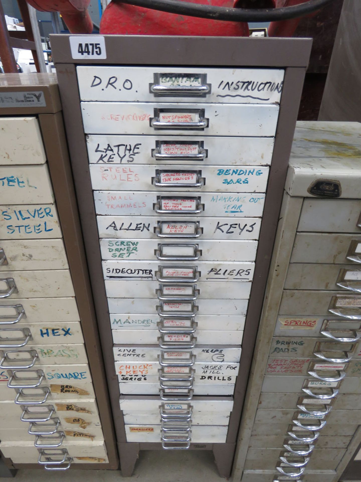 Brown and cream multi drawer filing cabinet