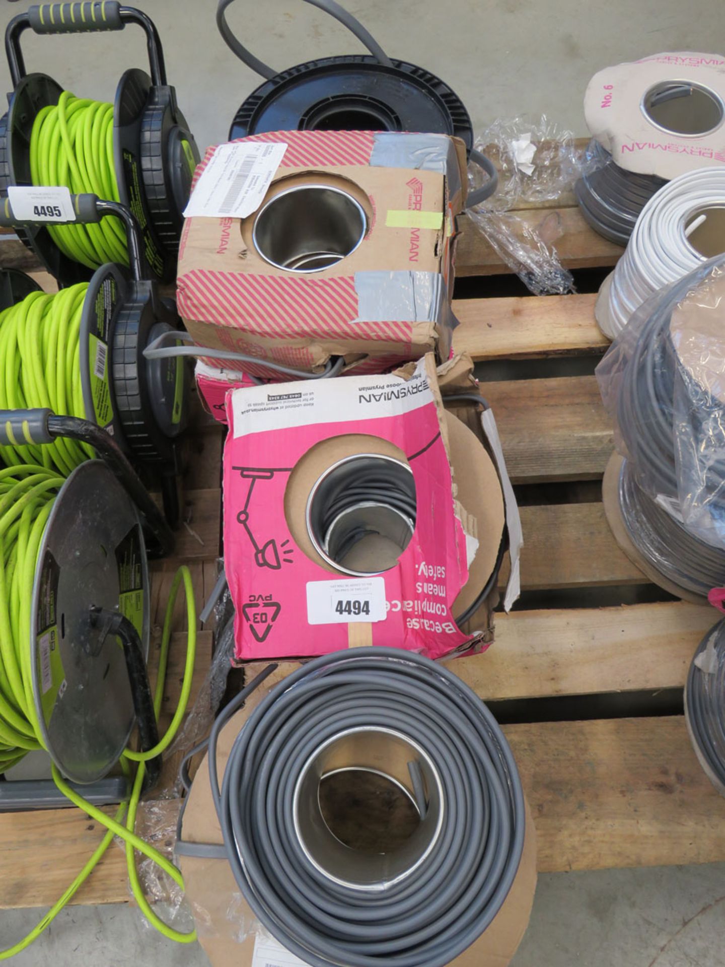8 assorted reels of electrical cable