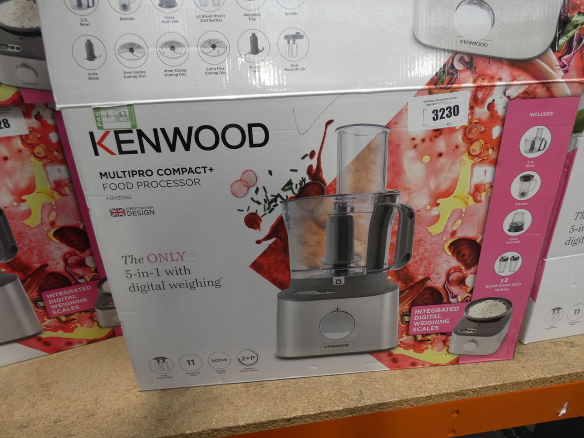 (TN43) Boxed Kenwood Multipro Compact Plus food processor