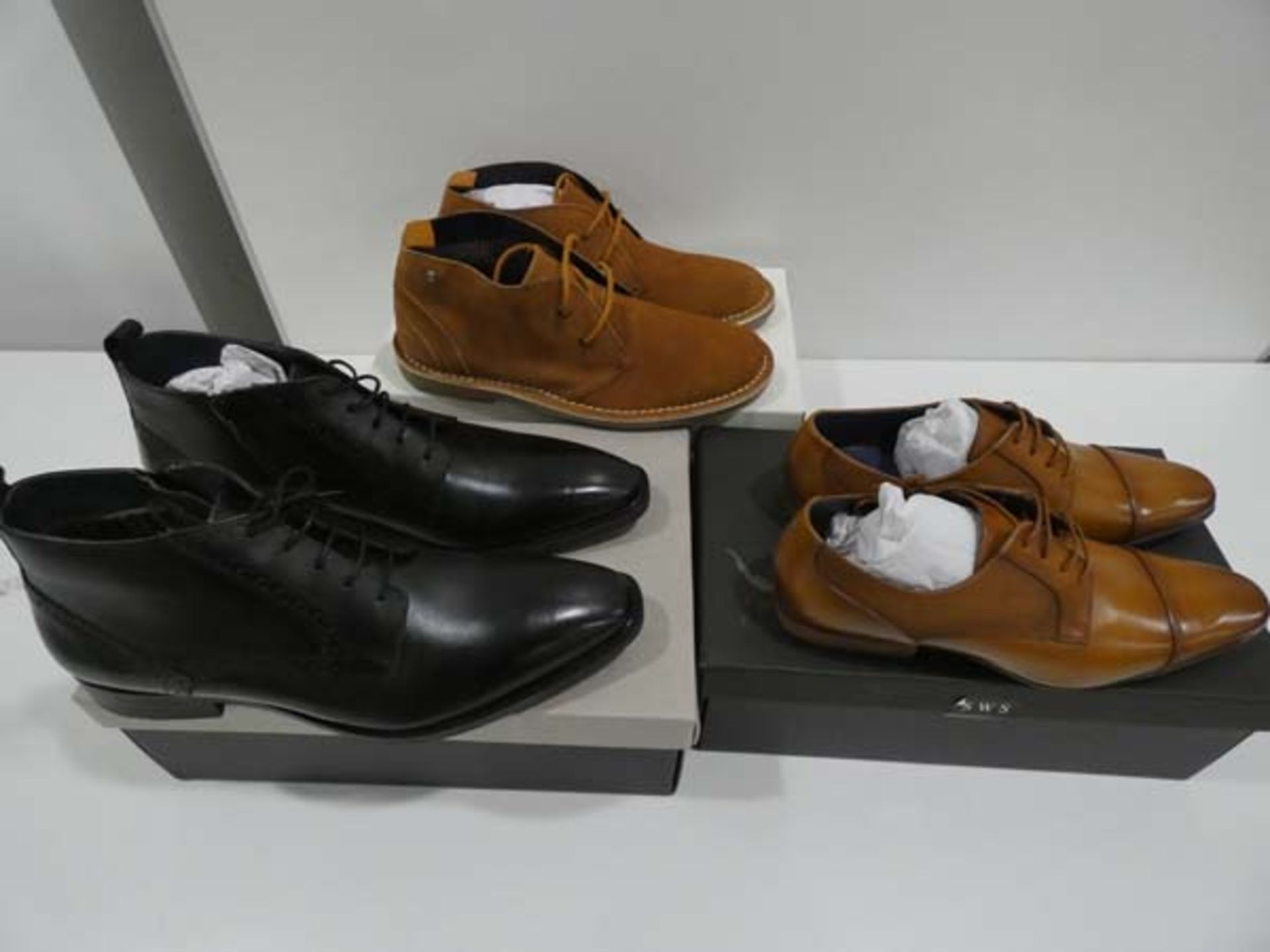Pair of Ben Sherman suede boots size 7, pair of Scott Williams gold size EU 40 leather shoes, and - Image 2 of 2