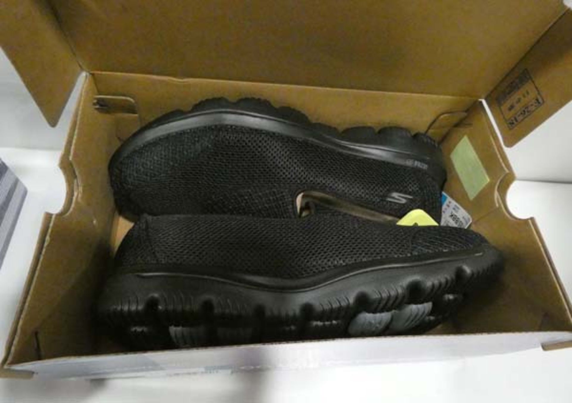 3 pairs of ladies Skechers Go Walk trainers size 7, 5.5 and 5.5, 2 in black and 1 in taupe - Image 4 of 4