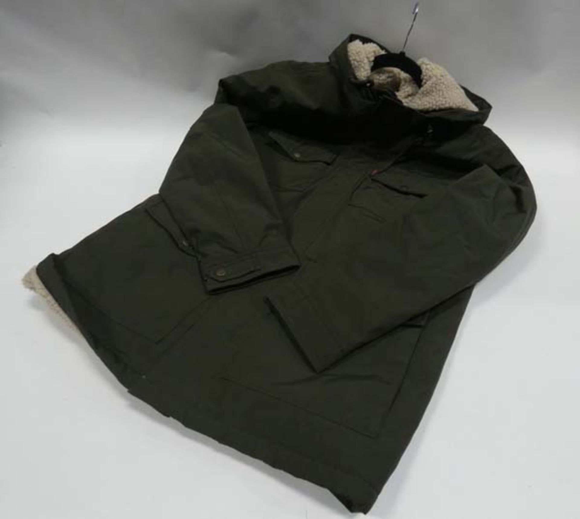 Green parka style jacket by Levis size Medium