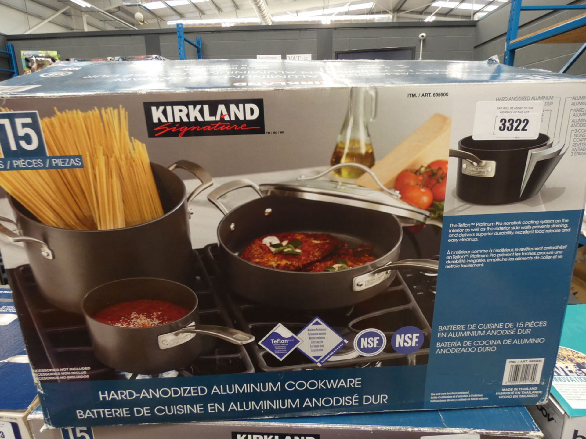 Boxed Kirkland aluminium cookware set
