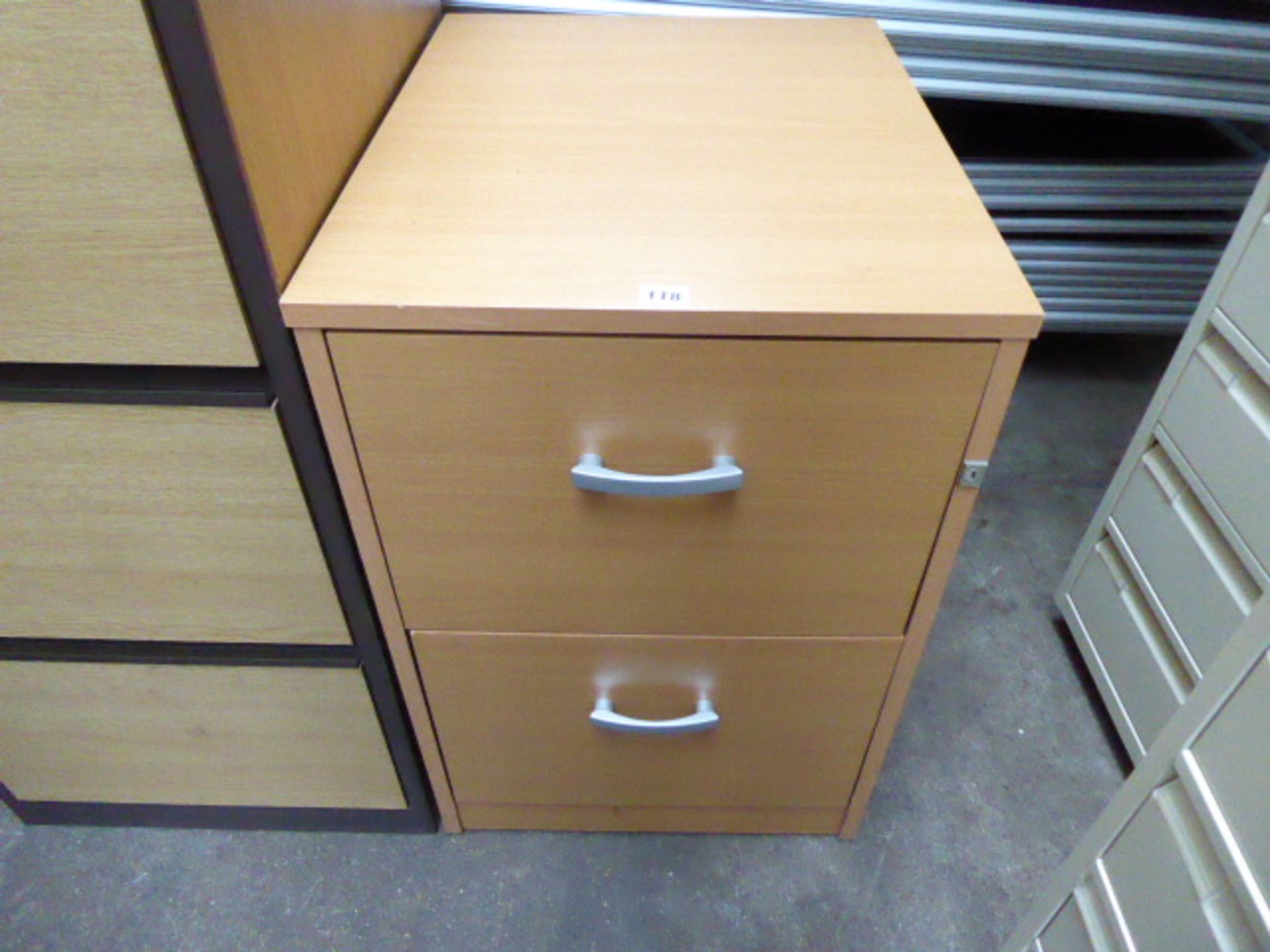 Beech 2 drawer filing cabinet