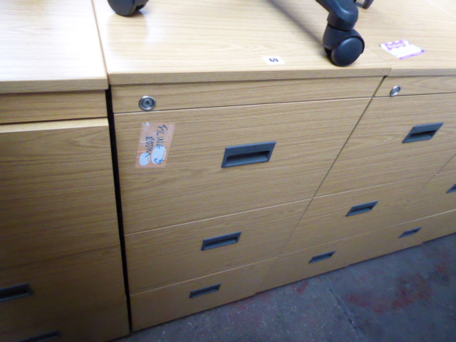 47cm oak effect 3 drawer filing cabinet