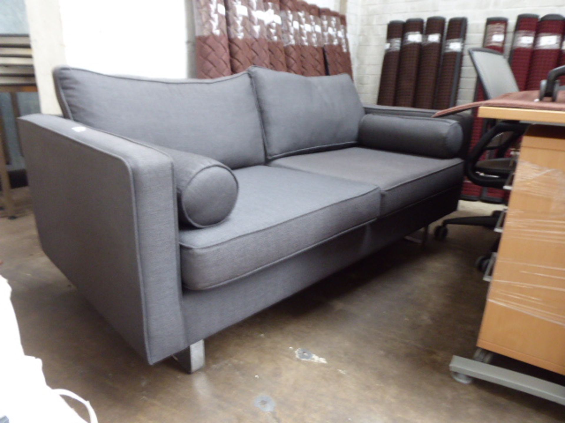 Grey cloth 2 seater sofa, w. 170 cm, on chrome legs - Image 2 of 2