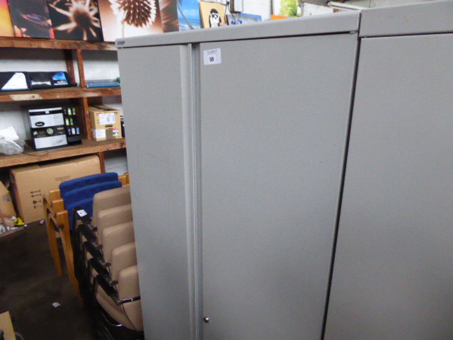 90cm Bisley grey 2 door filing cabinet