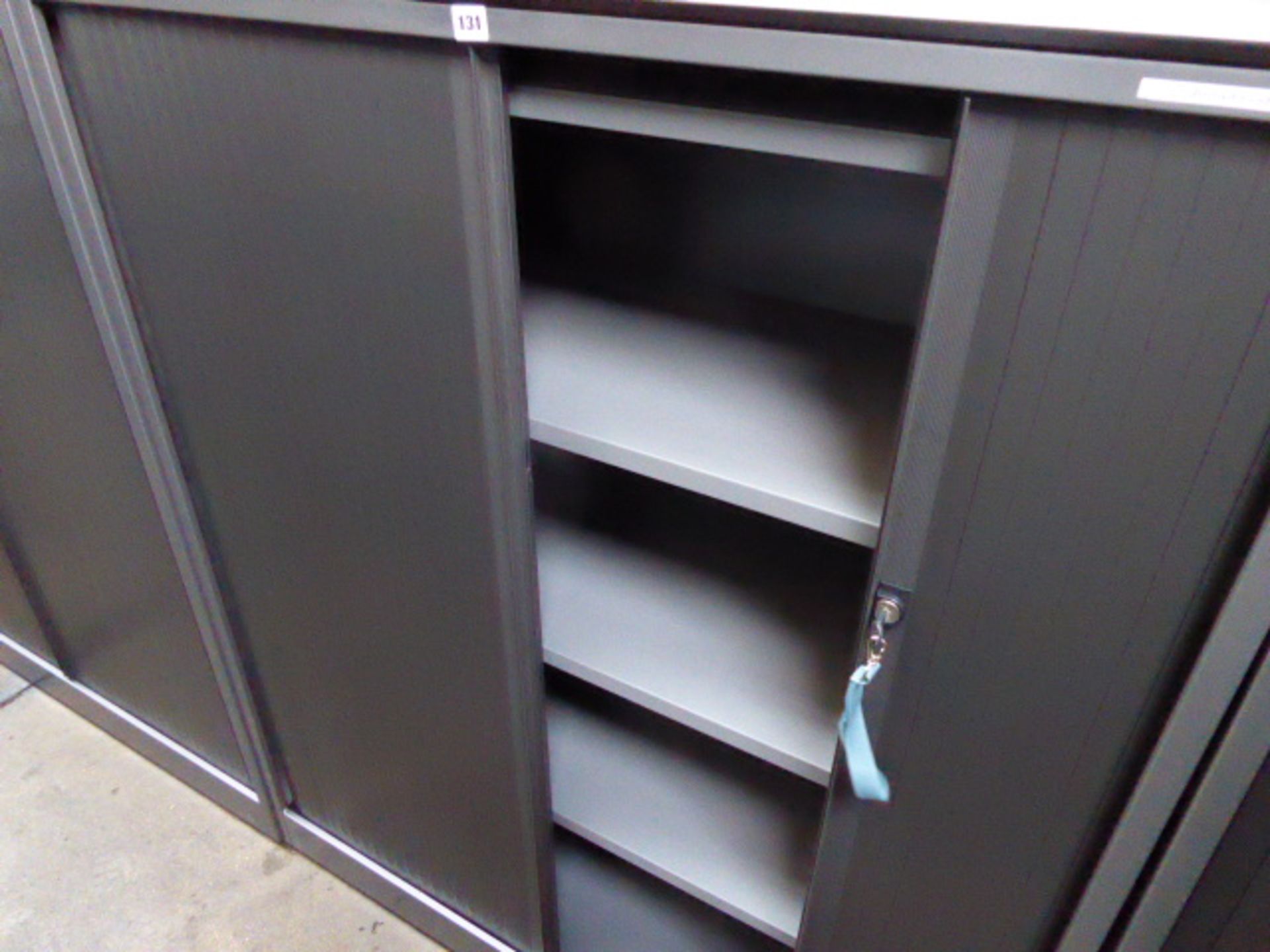 120 cm Ahrand double door tambour cabinet in charcoal - Image 2 of 2