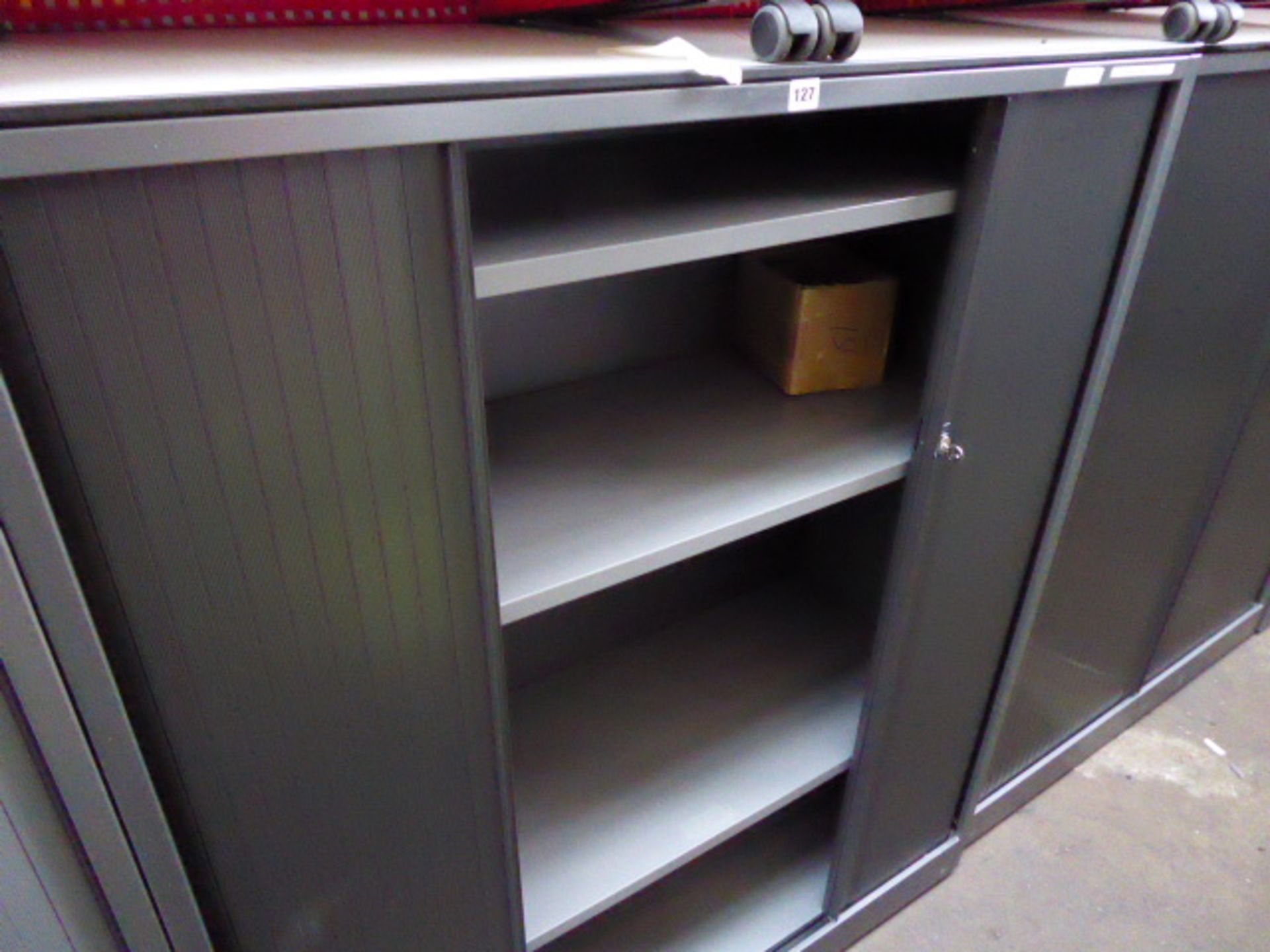 120 cm Ahrand double door tambour cabinet in charcoal - Image 2 of 2