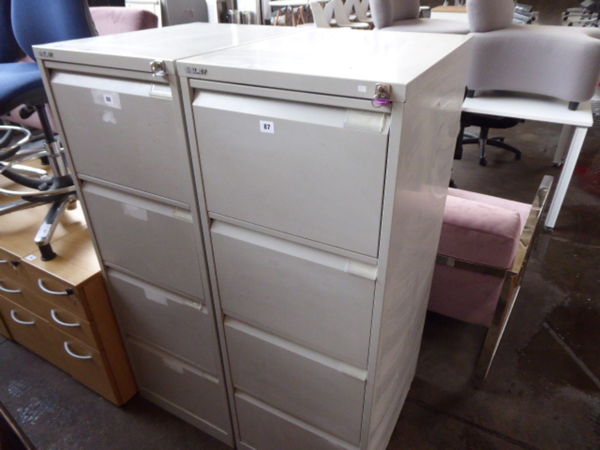 47cm Bisley grey flush front 4 drawer filing cabinet