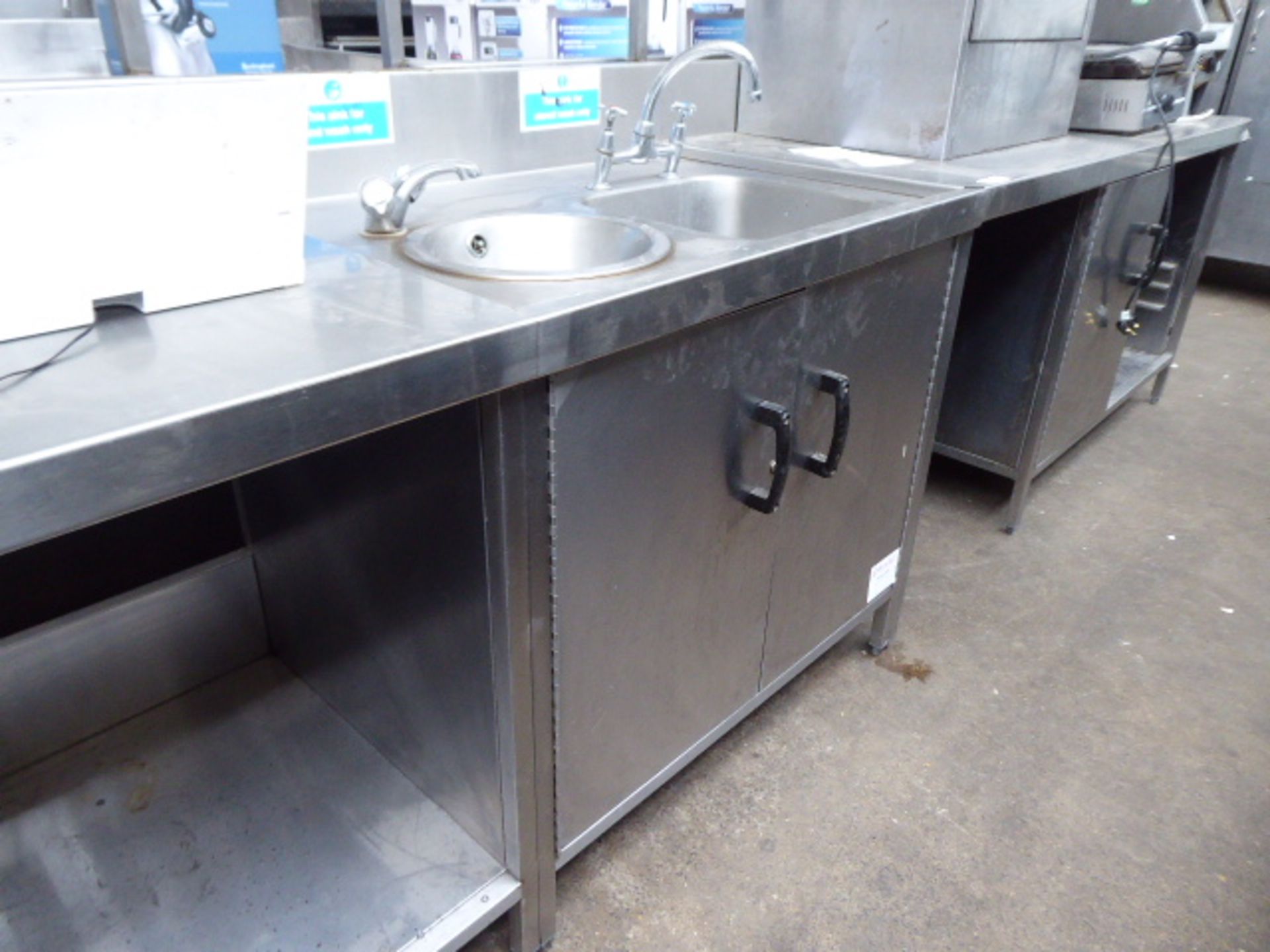 340cm stainless counter with preparation top single bowl tap set hand basin tap set space for