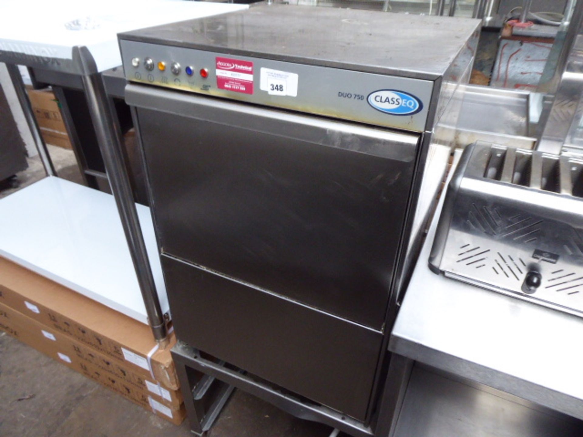 58cm classeq duo 750 drop front dishwasher on stand