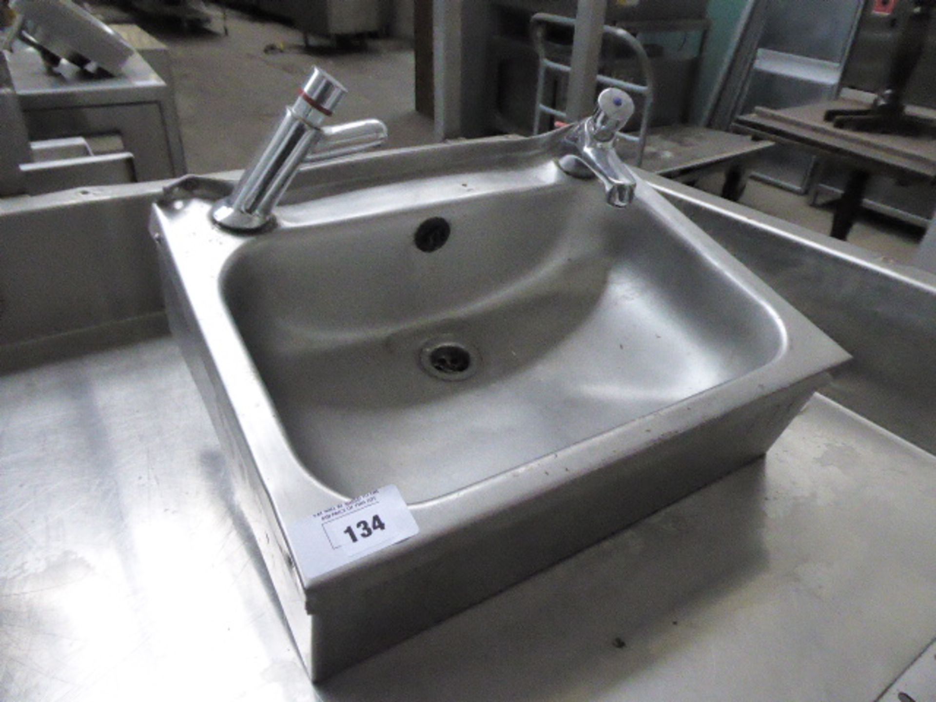 45cm stainless steel hand basin and tap set