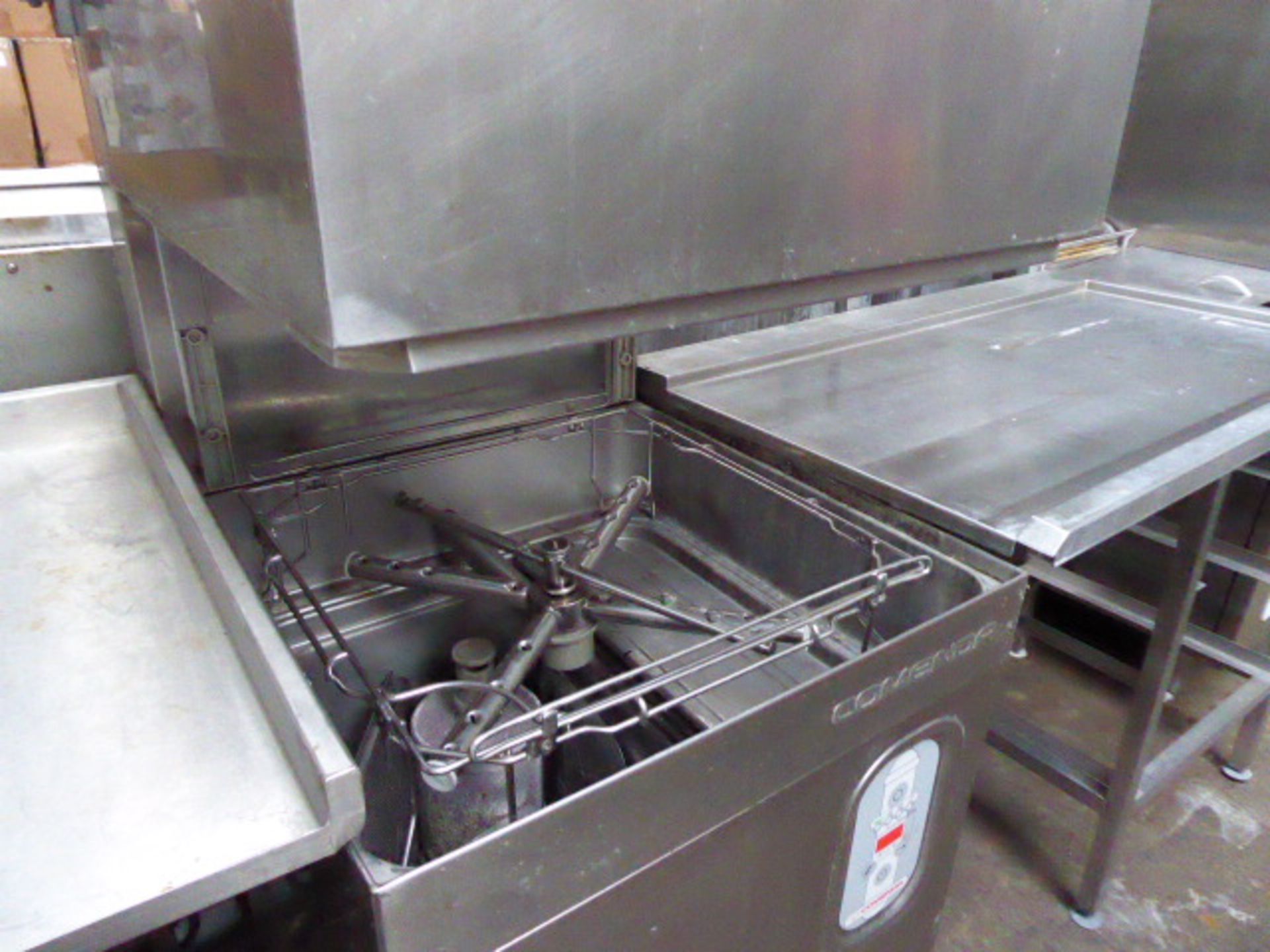 60cm Comenda model C1300E lift top pass through dish washer with draining board and single bowl sink - Image 2 of 5