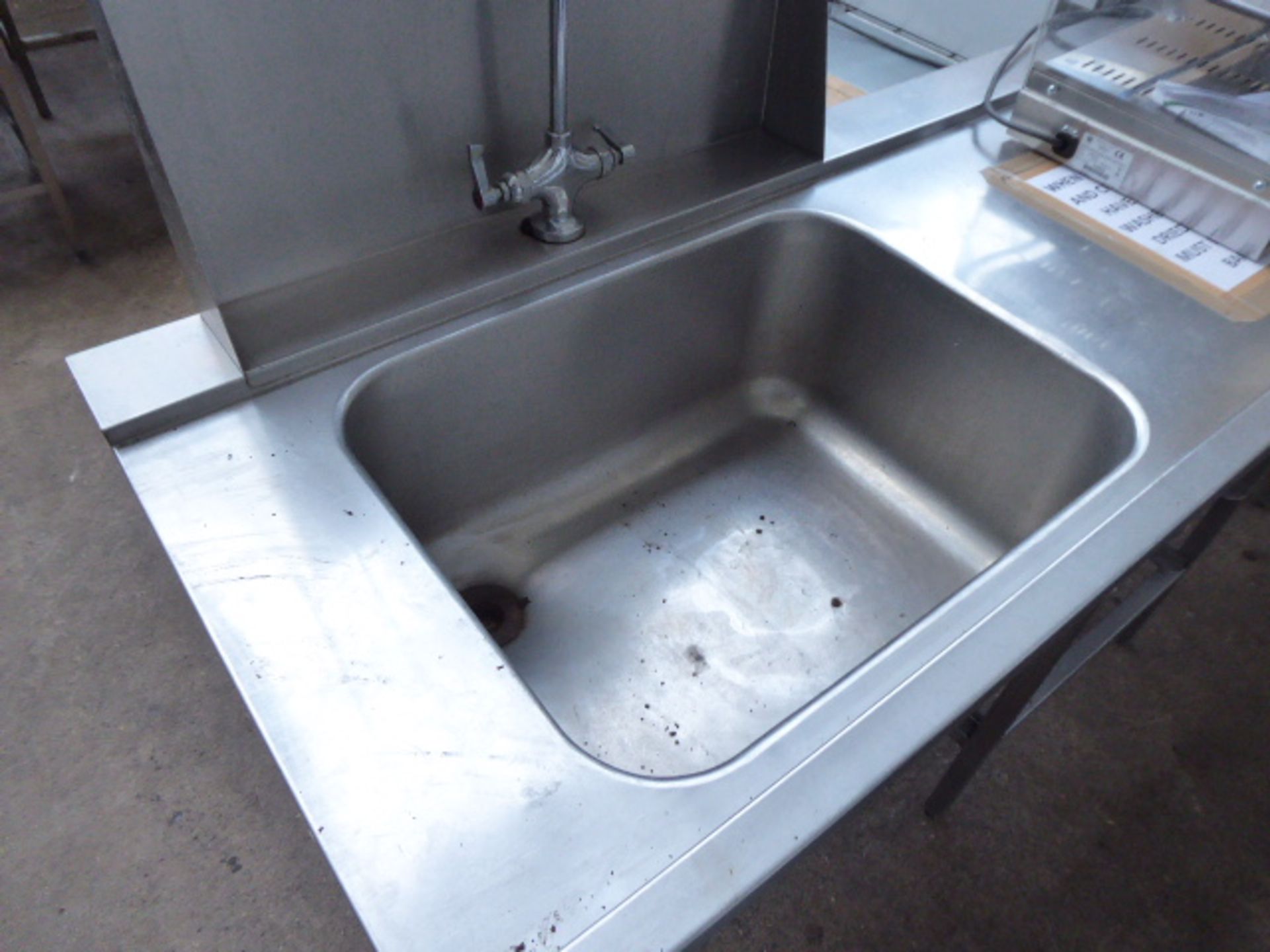 200cm single bowl sink unit with pre wash tap set, waste disposal space, space under for - Image 2 of 3