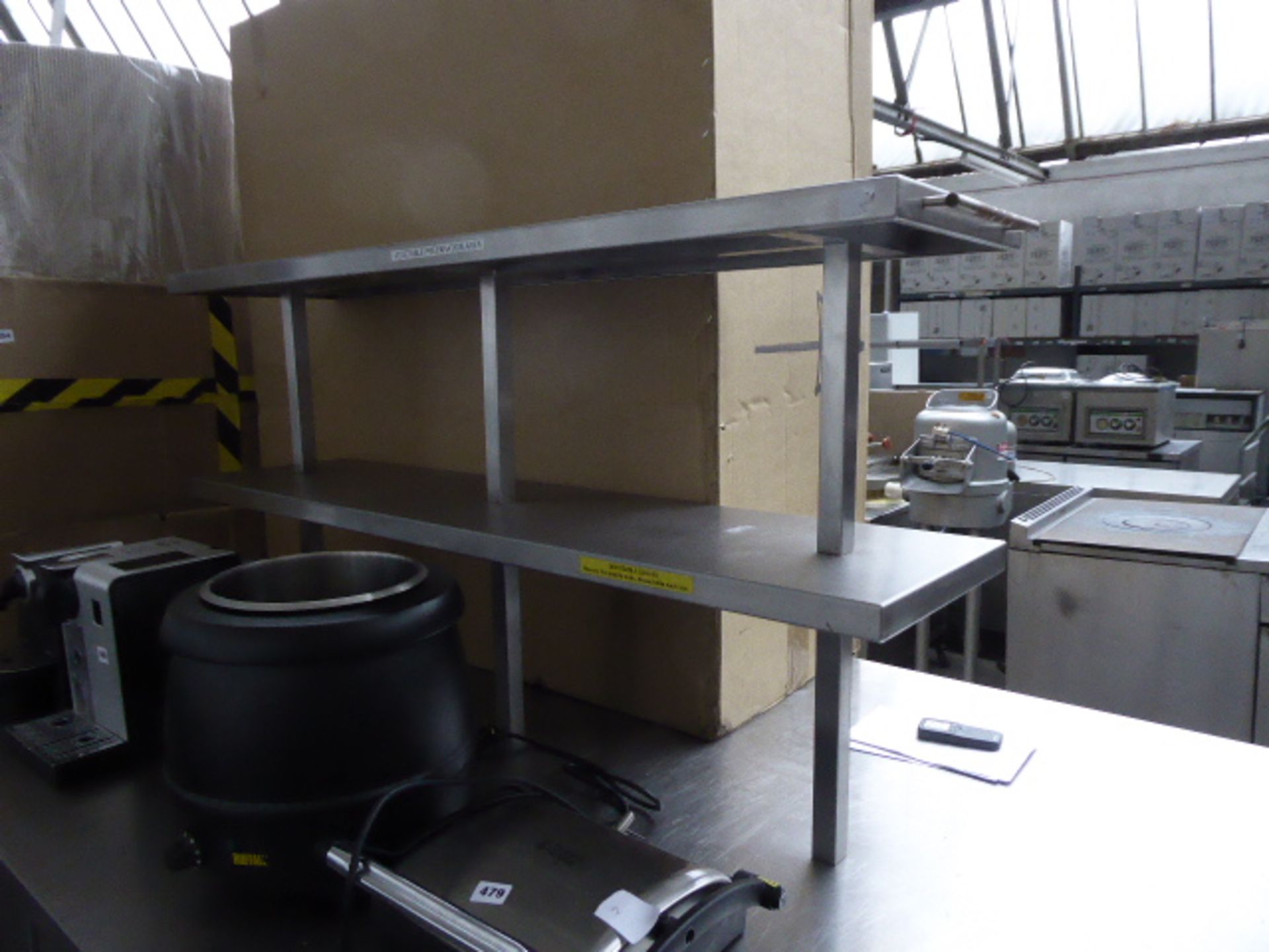 17 - 190cm wide x 120cm deep bespoke built stainless steel island for food preparation with 2 - Image 3 of 3