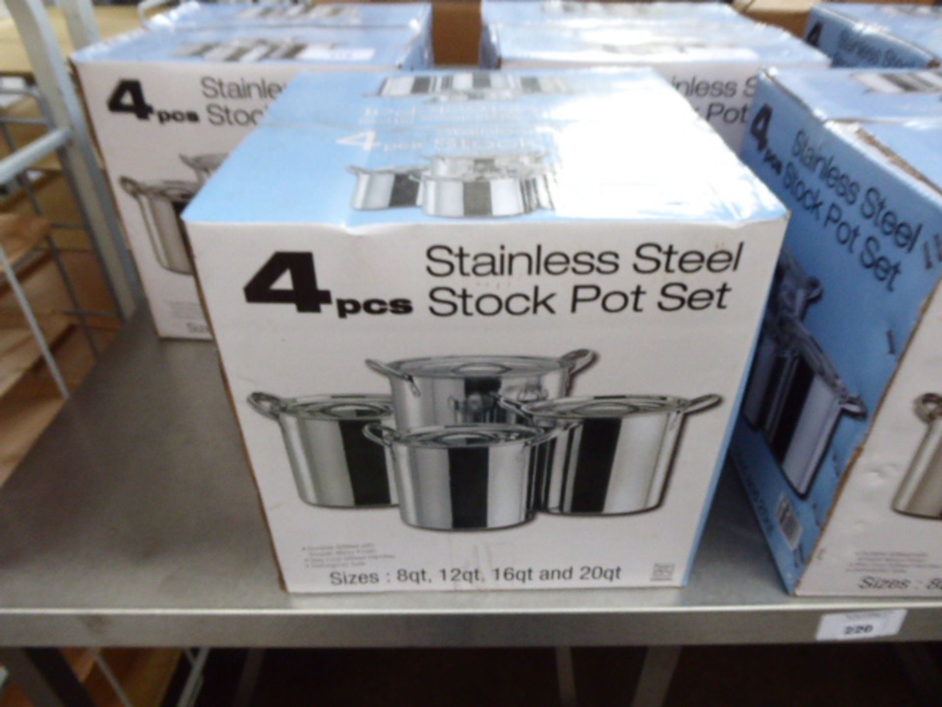 4 Piece stainless steel stock pot set
