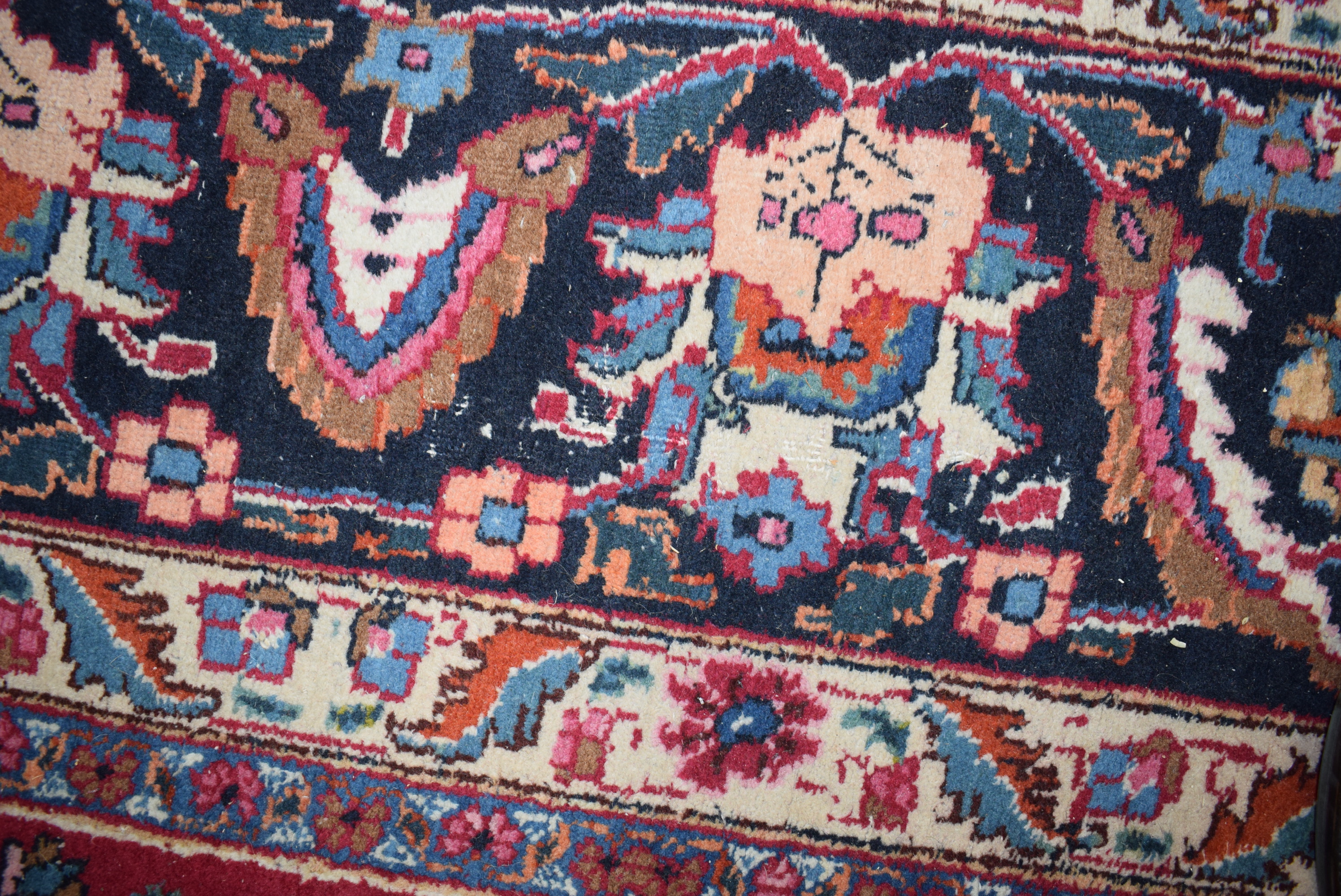 An Iranian carpet, the blue and floral ground within matching bands, - Image 6 of 7