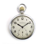 A War Issue base metal open face pocket watch by Jaeger-le Coultre,