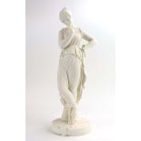A Minton parian figure modelled as a female beauty after Canova on a naturalist base, h.