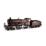 A Hornby O gauge clockwork 4-4-0 loco and tender, engine No.