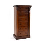 A Victorian mahogany 'Wellington' chest with seven drawers,