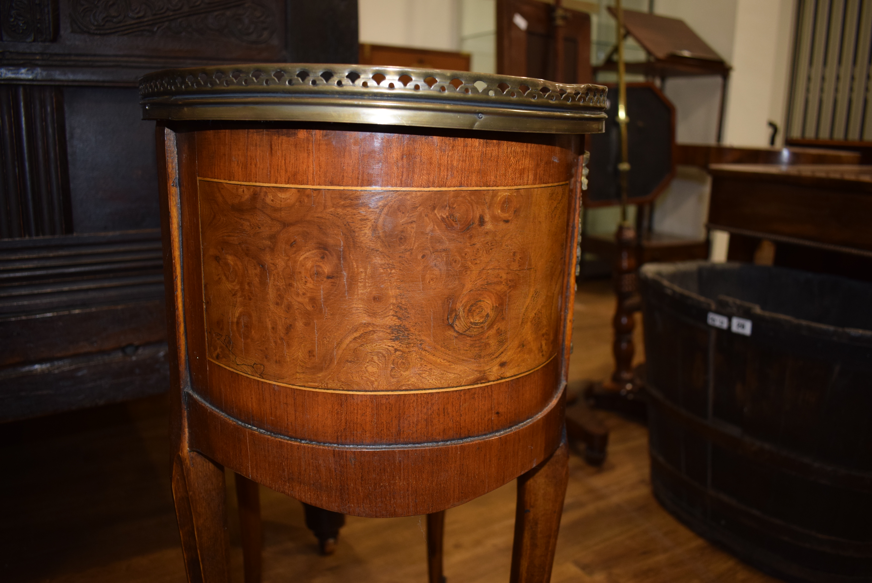 A pair of Louis XV style burr elm, mahogany, - Image 35 of 45