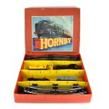 A Hornby O gauge clockwork tank goods train set, No.