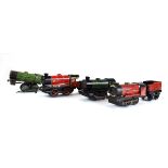 Four Hornby O gauge 0-4-0 loco's and three tenders,