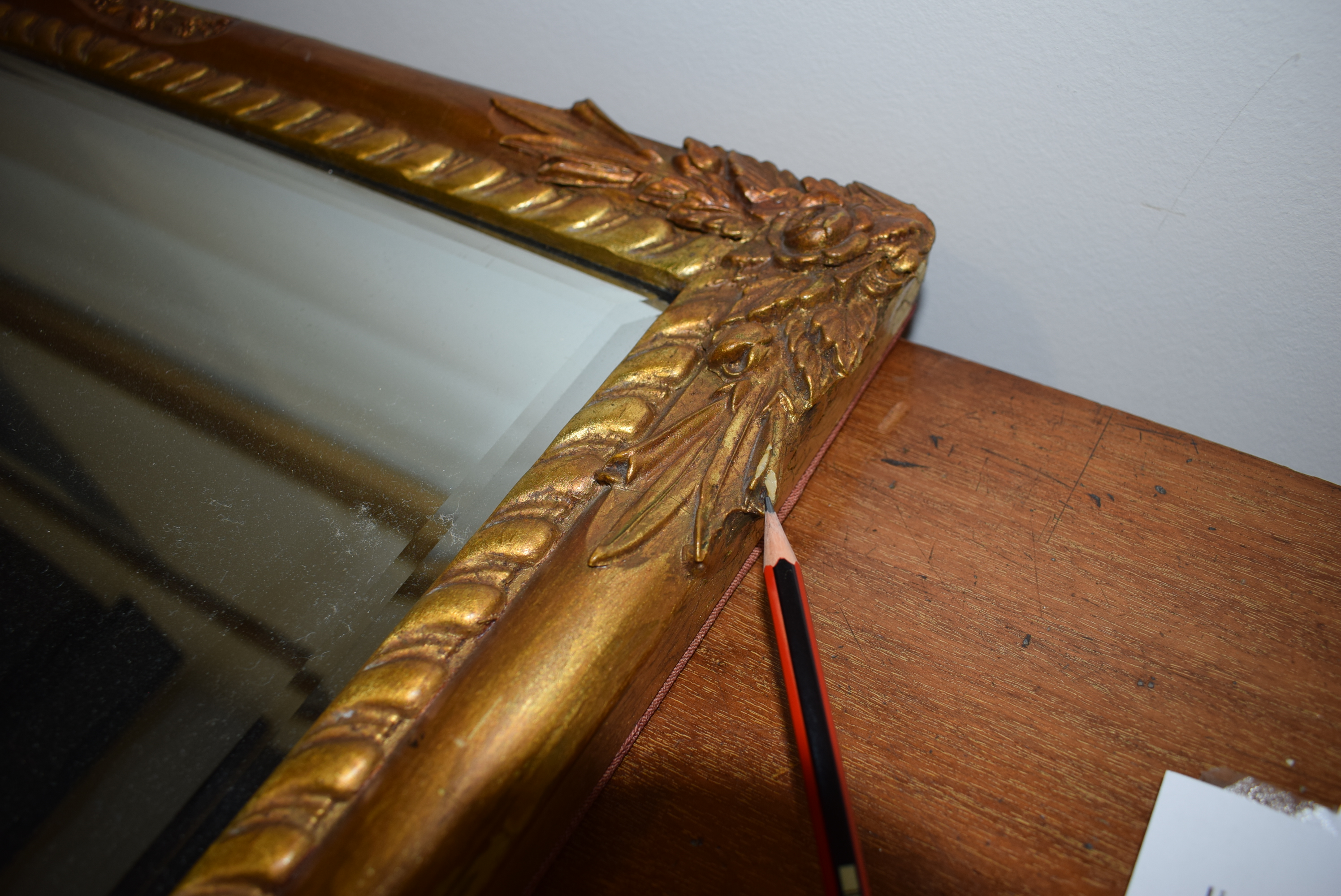 A Classical giltwood wall mirror, - Image 3 of 3