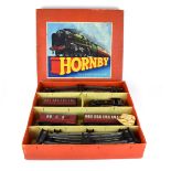 A Hornby O gauge clockwork tank passenger train set, No.