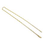 An 18ct yellow gold figaro link necklace, l. 54 cm, 12.