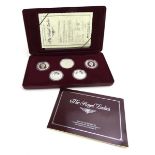 The Royal Australian Mint, a set of five silver medallions commemorating 'The Royal Ladies',