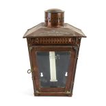 A Great Western Railway, Swindon, copper candle lantern, h.