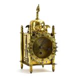 A German lantern-type clock, the movement stamped 'Landauer, Villingen B.