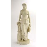 A Copeland Ceramic and Crystal Palace Art Union parian figure modelled as a female beauty holding a