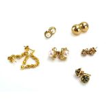 Six pairs of 9ct yellow gold,