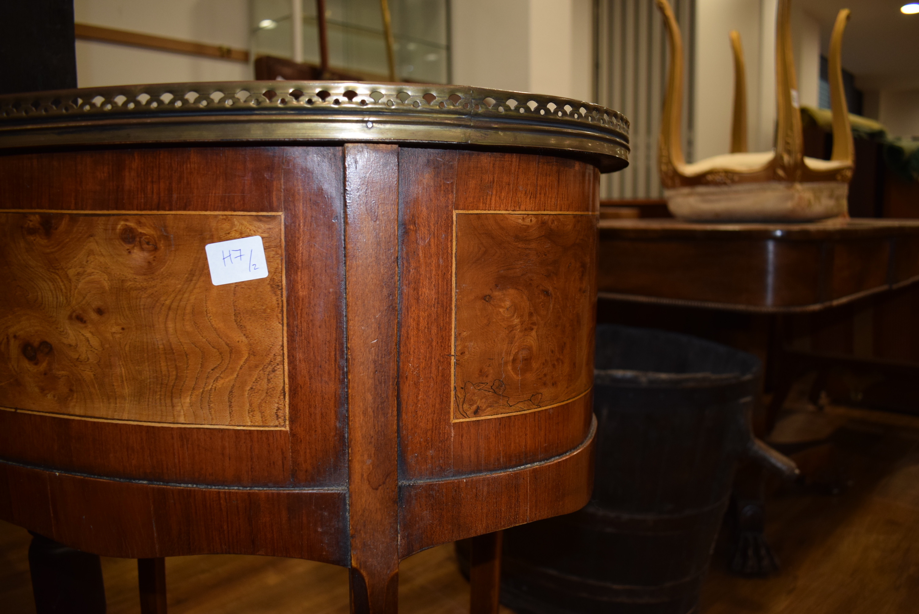 A pair of Louis XV style burr elm, mahogany, - Image 34 of 45