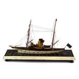 A Victorian model of a steamship, c. 1880, constructed by Master Carpenter Arthur Newbery, w.