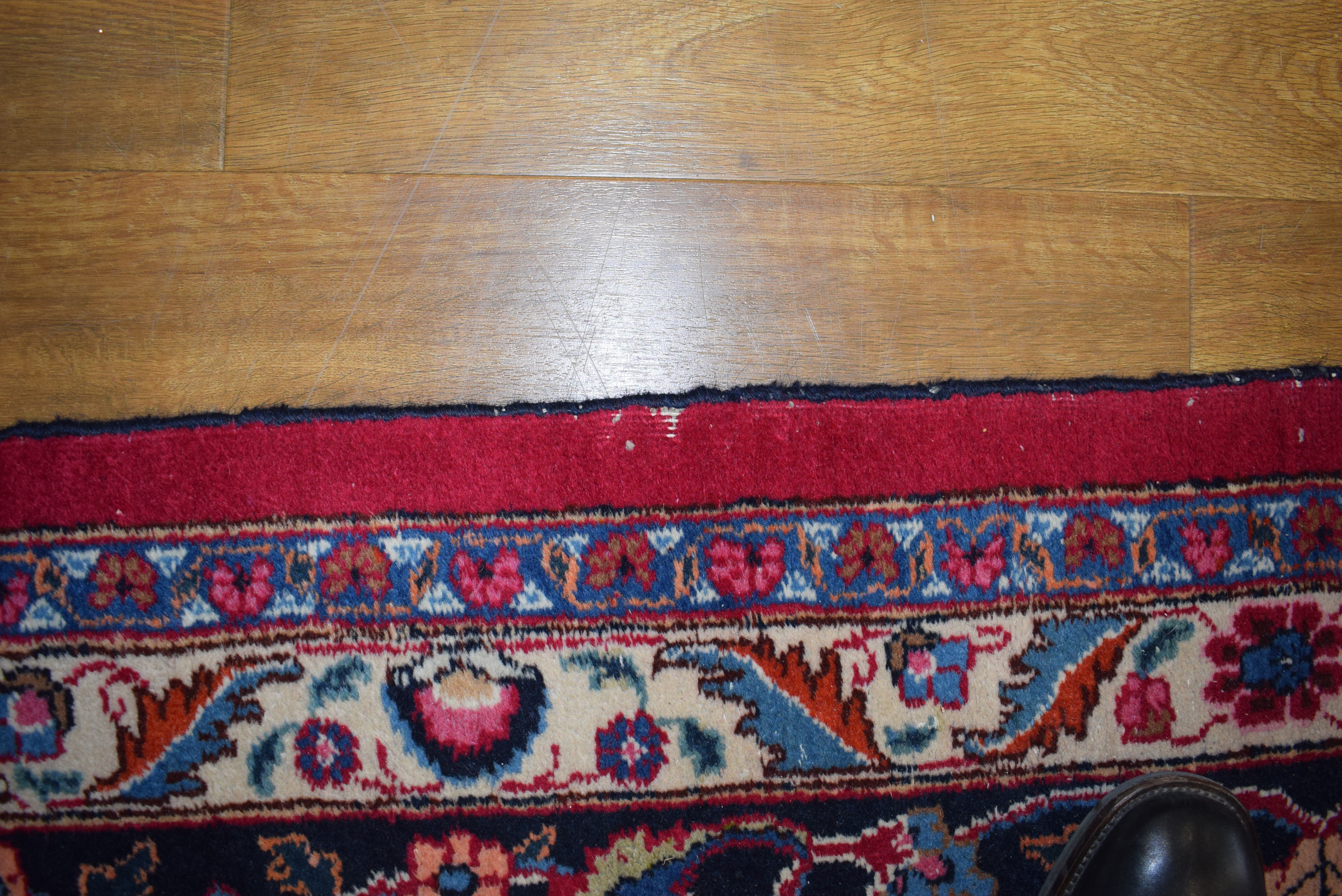 An Iranian carpet, the blue and floral ground within matching bands, - Image 7 of 7