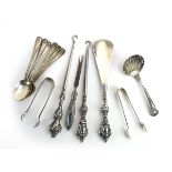 A set of six early 20th century silver teaspoons with beaded borders, Barker Brothers Silver Ltd.