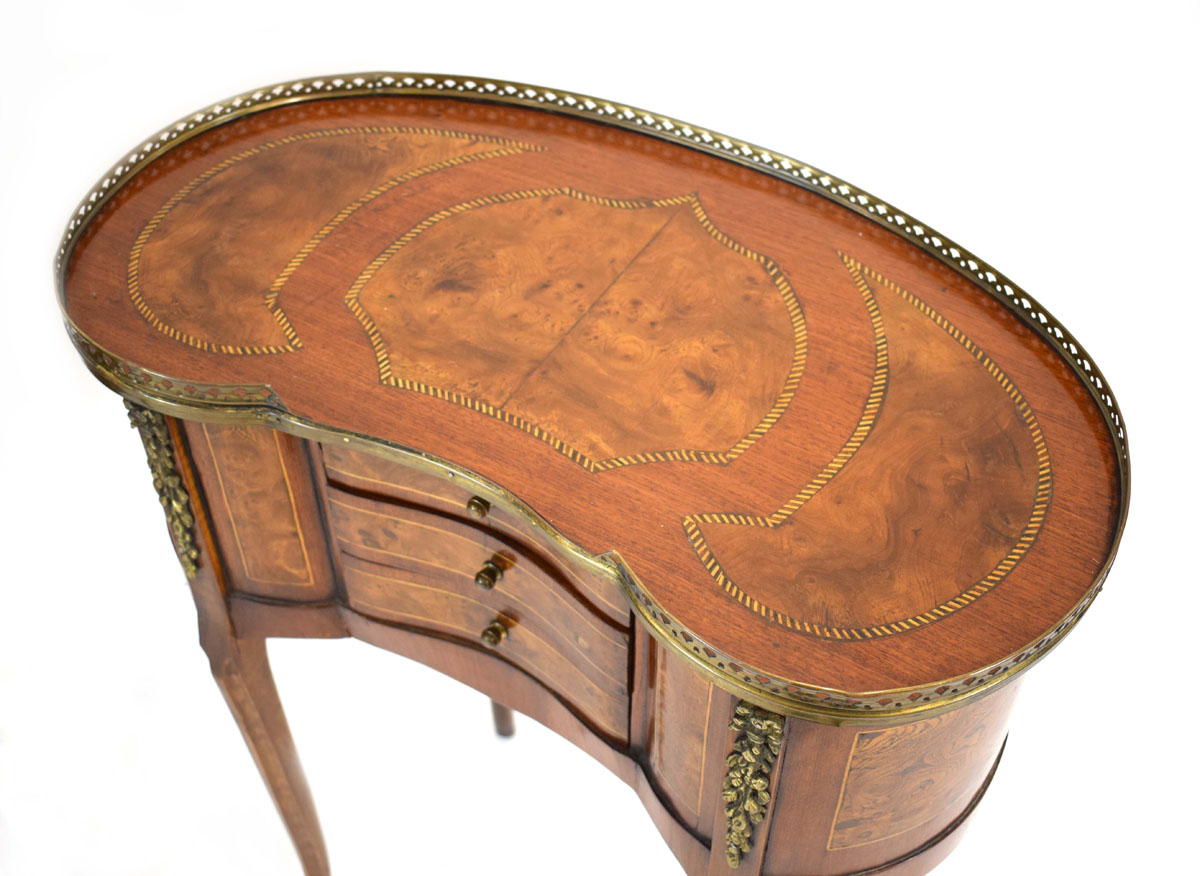 A pair of Louis XV style burr elm, mahogany, - Image 3 of 45