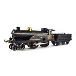 A Hornby O gauge 4-4-0 loco and tender,