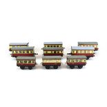 Twelve Hornby O gauge coaches,