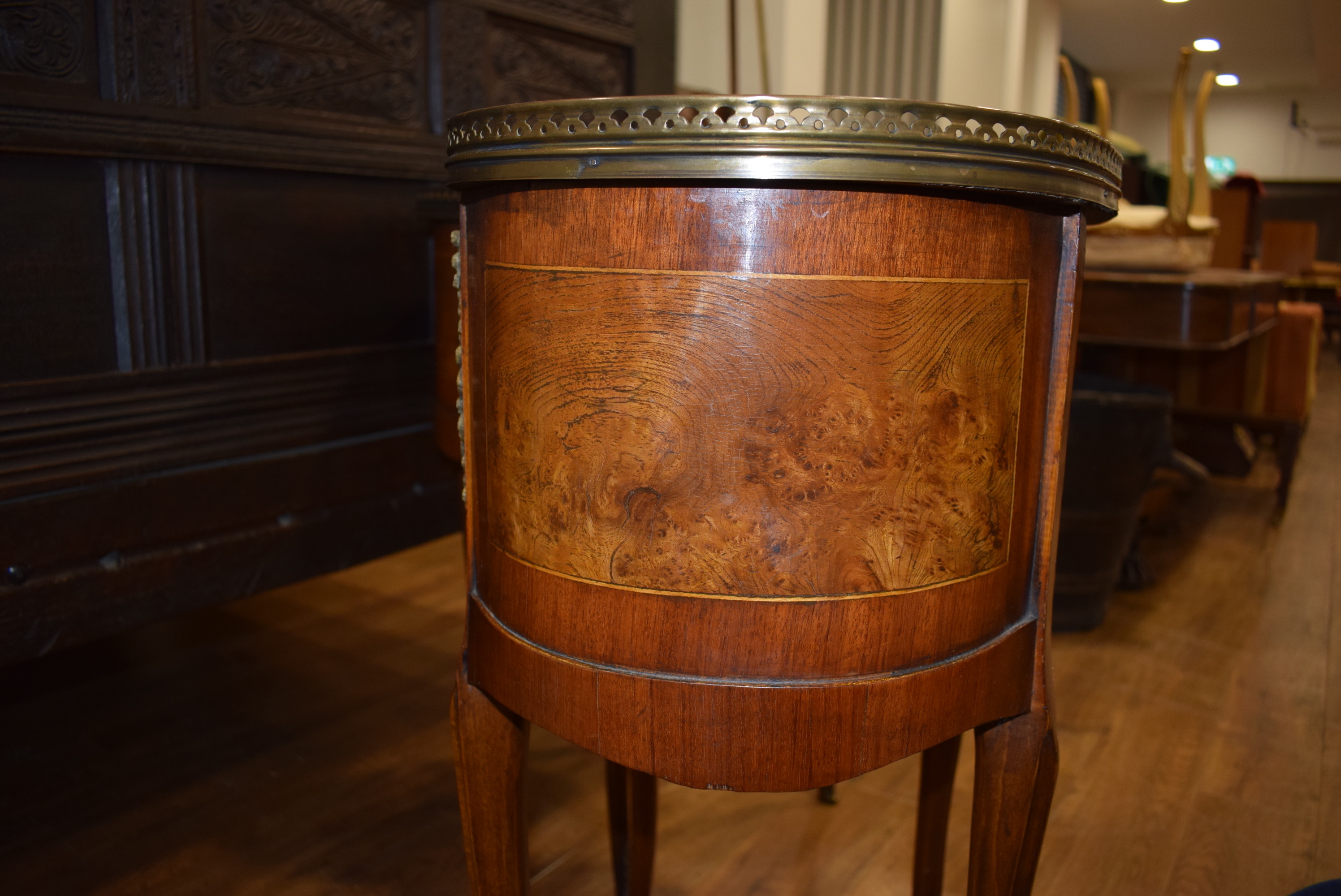 A pair of Louis XV style burr elm, mahogany, - Image 11 of 45