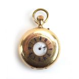 A 14ct yellow gold half hunter pocket watch,