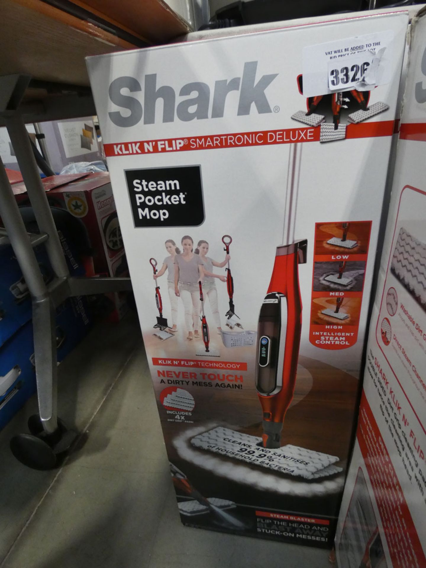 Boxed upright Shark steam mop