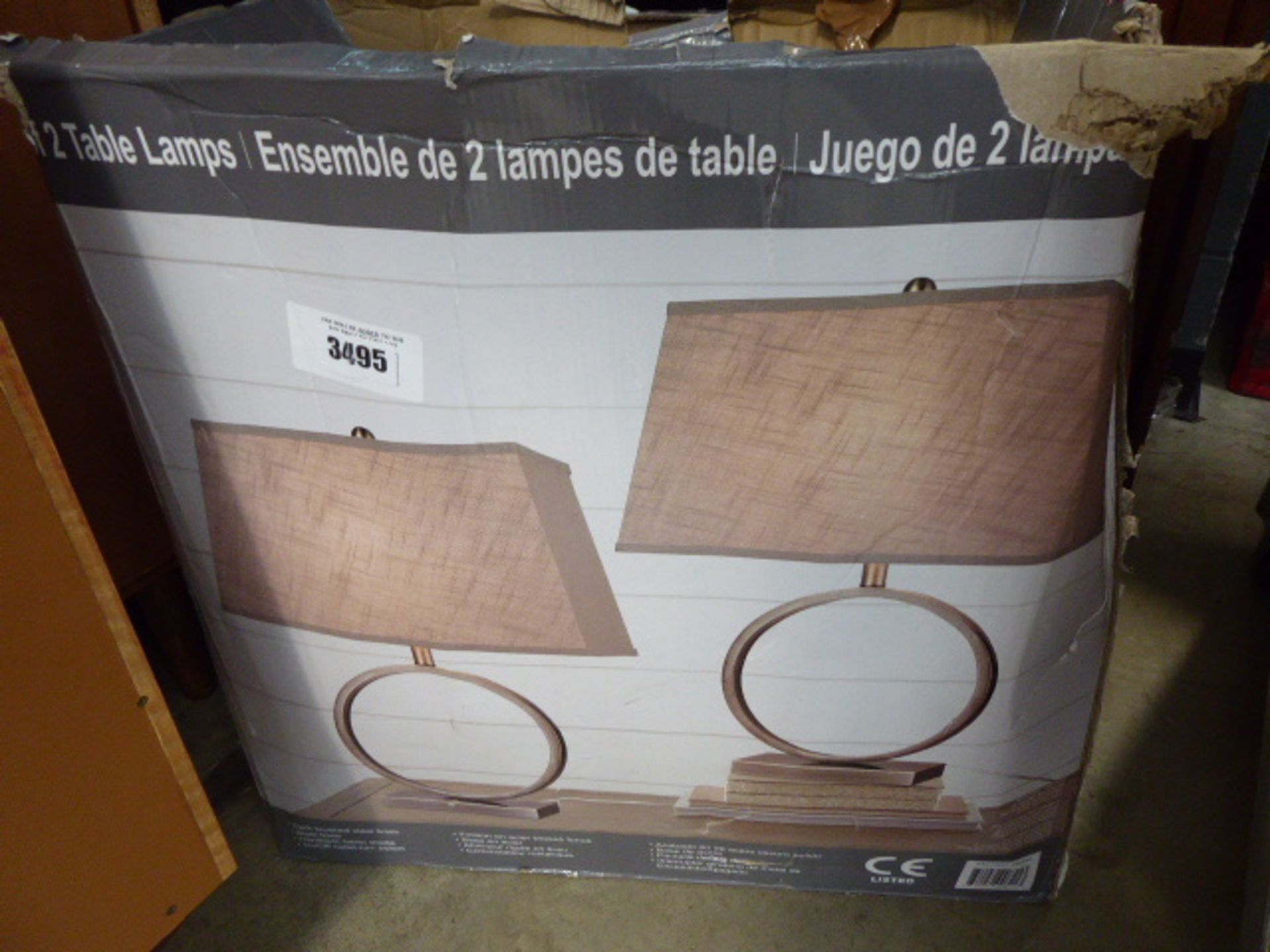 Box containing bridge design table lamp