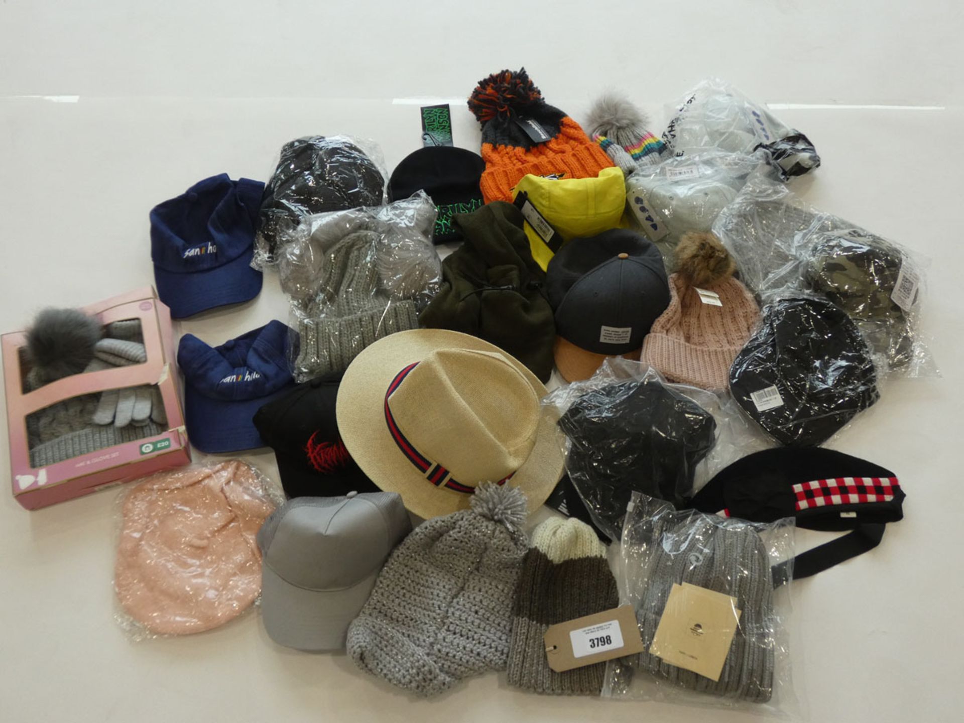 Large selection of mixed hats